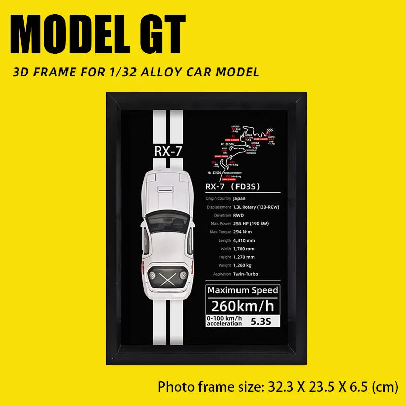 1:32 Alloy Simulation Car Model 3D Three-Dimensional Hanging Painting Collection Ornaments Living Room Decoration Painting