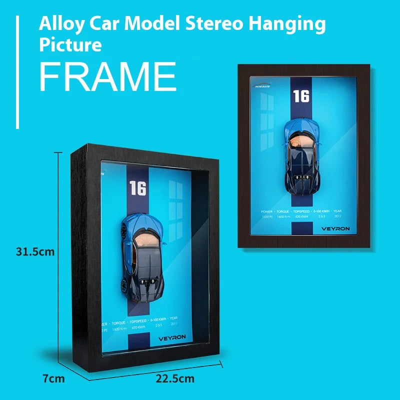 1:32 Alloy Simulation Car Model 3D Three-Dimensional Hanging Painting Collection Ornaments Living Room Decoration Painting