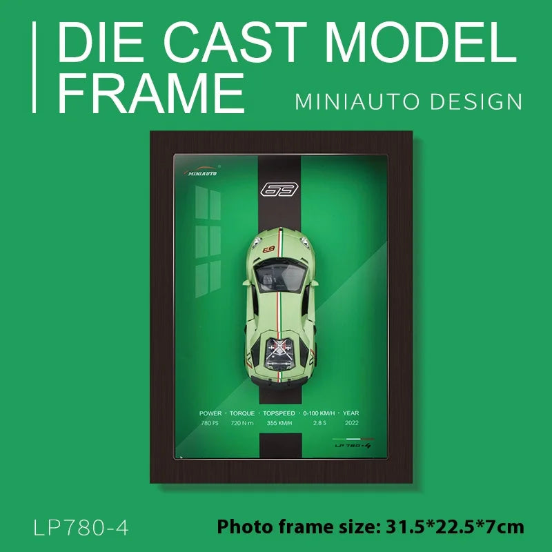 1:32 Alloy Simulation Car Model 3D Three-Dimensional Hanging Painting Collection Ornaments Living Room Decoration Painting