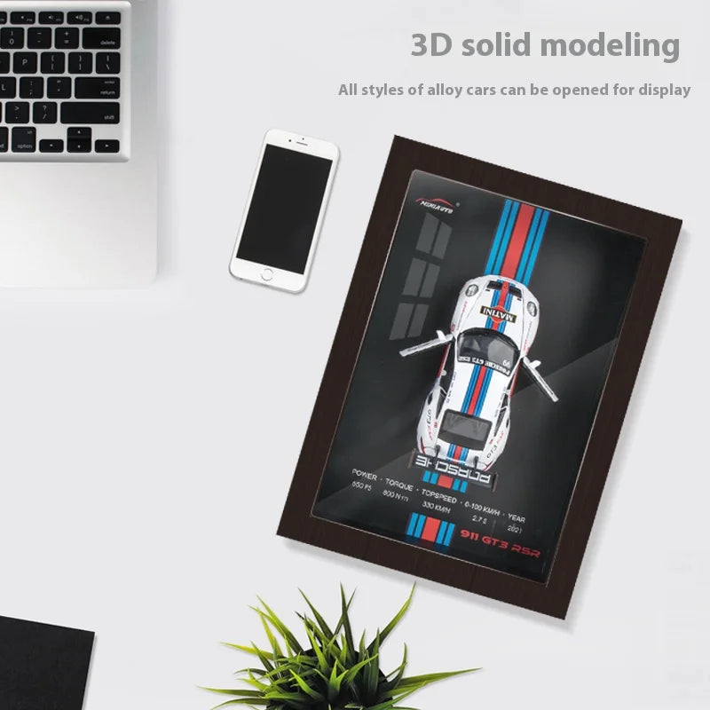 1:32 Alloy Simulation Car Model 3D Three-Dimensional Hanging Painting Collection Ornaments Living Room Decoration Painting