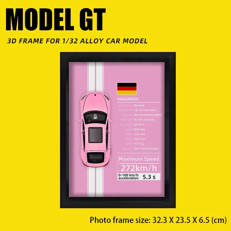 1:32 Alloy Simulation Car Model 3D Three-Dimensional Hanging Painting Collection Ornaments Living Room Decoration Painting
